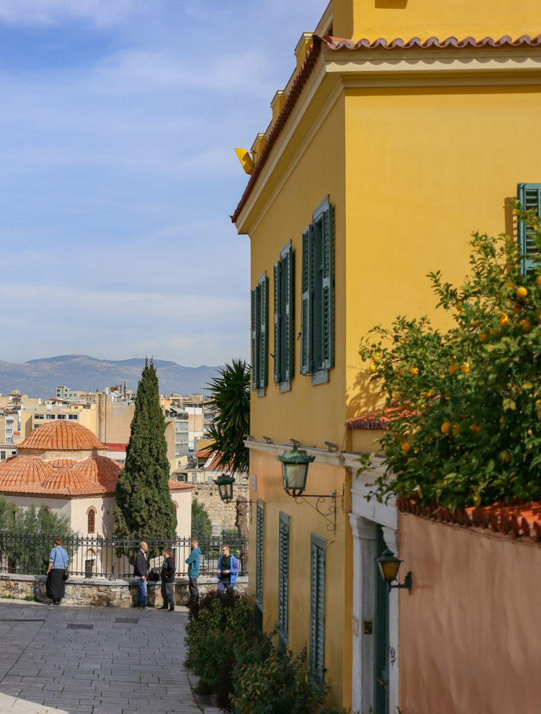 colorful street in Athens