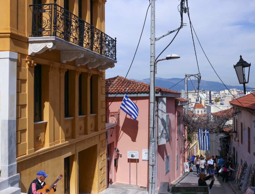 walking through the streets in Athens