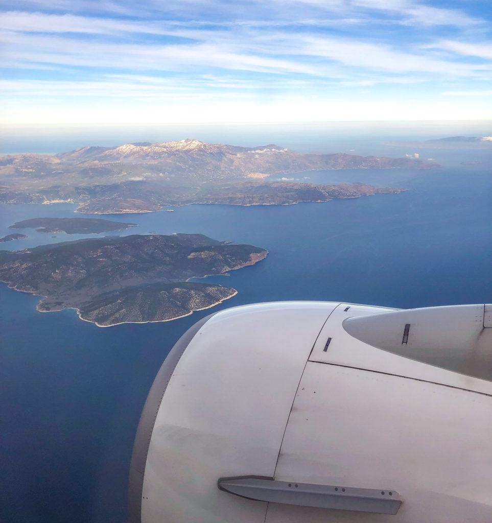 airplane view of Greece